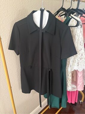 Valentino Black Short-Sleeve Mini Dress